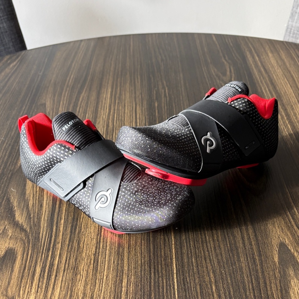Peloton Black and Red Women's Cycling Shoes
